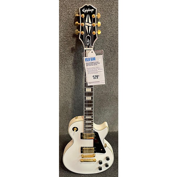 Used Epipohone Used Epipohone Les Paul Custom Arctic White Solid Body Electric Guitar