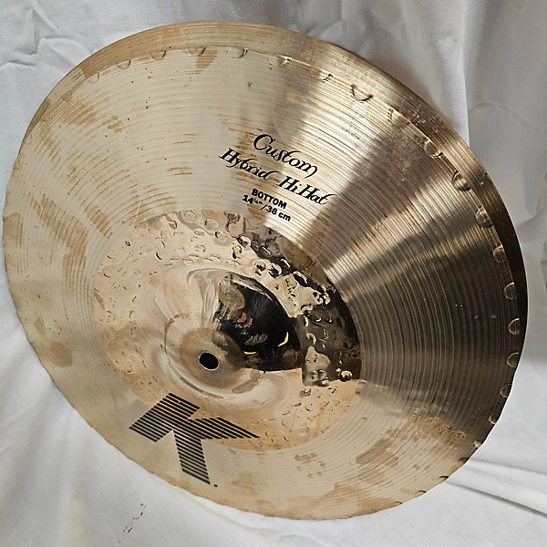 Used Zildjian 14.25in K Custom Hybrid Hi Hat Bottom Cymbal