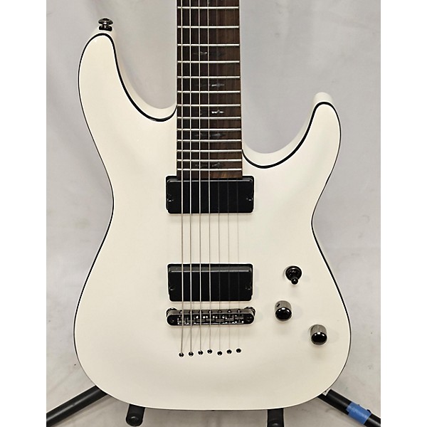 Used Schecter Guitar Research Used Schecter Guitar Research Demon 7 String Cream Solid Body Electric Guitar