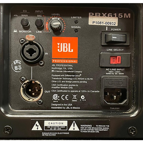 Used JBL PRX615 Powered Speaker