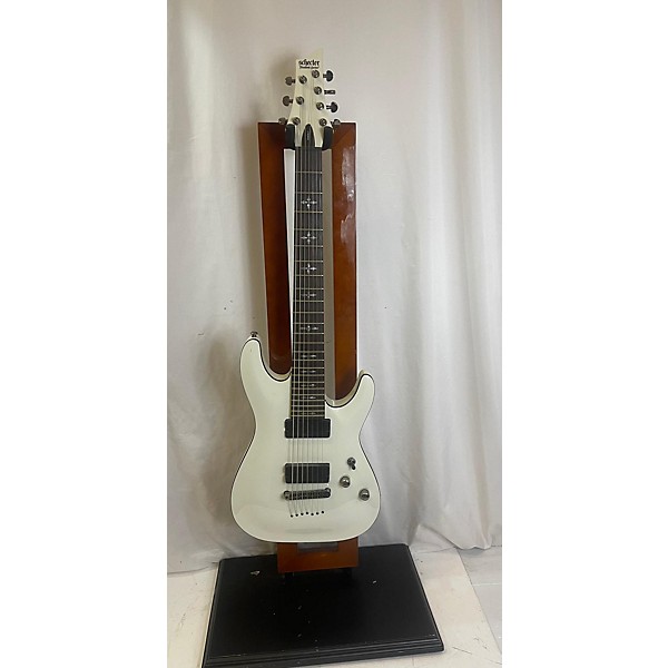 Used Schecter Guitar Research Used Schecter Guitar Research Demon 7 String White Solid Body Electric Guitar