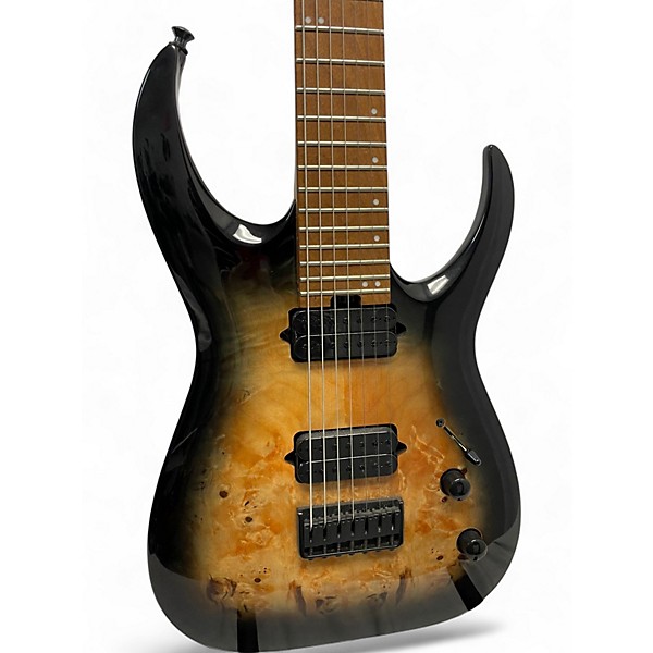 Used Jackson Pro Series Misha Mansoor Signature Juggernaut HT7FM Black Burst Burl Solid Body Electric Guitar