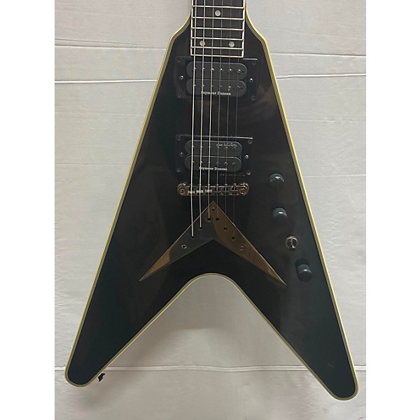 Used Epiphone Used Epiphone Dave Mustaine Flying V Custom Black Metallic Solid Body Electric Guitar