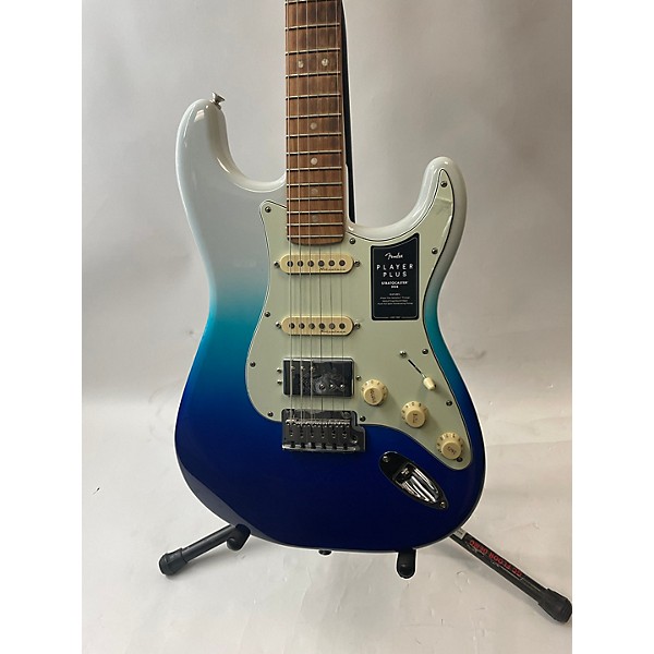 Used Fender Used Fender Player Plus Stratocaster HSS WHITE AND BLUE Solid Body Electric Guitar