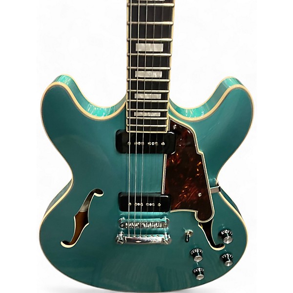 Used D'angelico Premier Series DC TEAL Hollow Body Electric Guitar