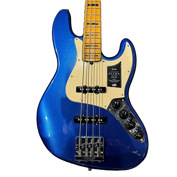 Used Fender Used Fender American Ultra Jazz Bass Metallic Blue Electric Bass Guitar