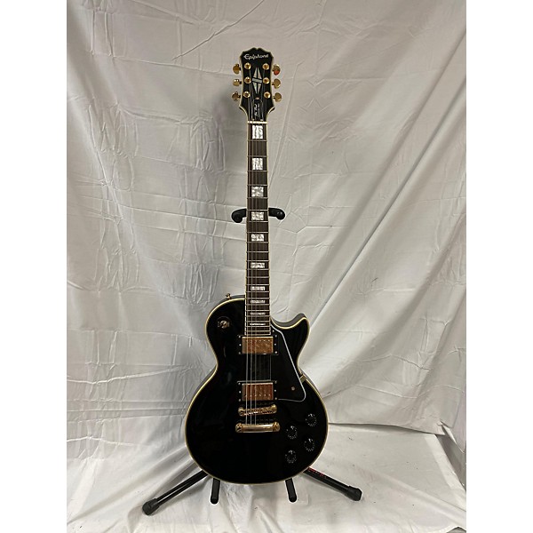 Used Epiphone Used Epiphone Les Paul Custom Black Solid Body Electric Guitar