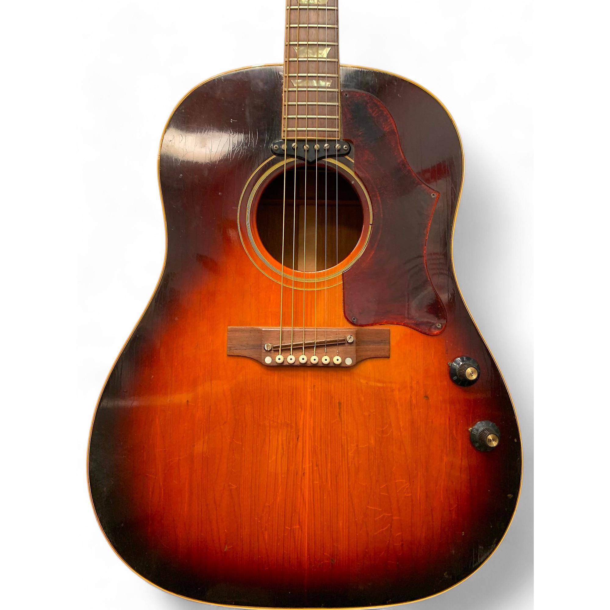 Vintage 1968 Gibson J160E 2 Color Sunburst Acoustic Electric