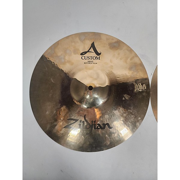 Used Zildjian 14in A Custom Hi Hat Pair Cymbal 33 Guitar Center