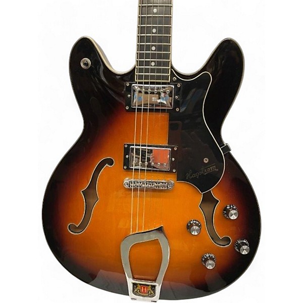 Used Hagstrom Viking 2 Tone Sunburst Hollow Body Electric Guitar