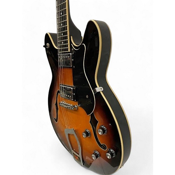 Used Hagstrom Viking 2 Tone Sunburst Hollow Body Electric Guitar