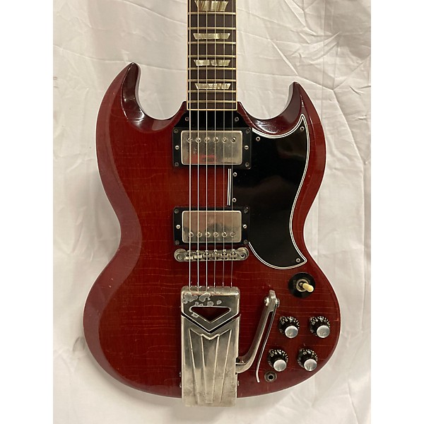 Vintage Gibson Vintage 1961 Gibson SG W/ Sideways Vibrola Cherry Solid Body Electric Guitar