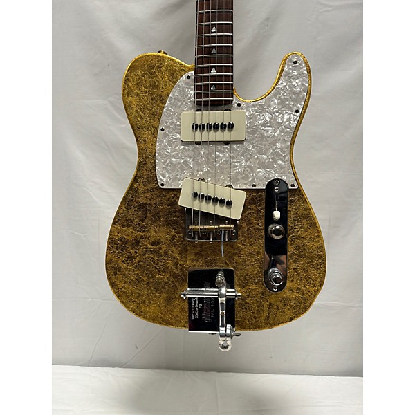 Used Fender Used Fender Hellcasters Jazz-A-Caster Metallic Gold Solid Body Electric Guitar