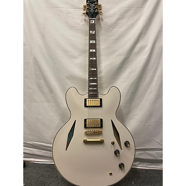 Used Epiphone Used Epiphone Emily Wolfe "White Wolfe" Sheraton White Hollow Body Electric Guitar