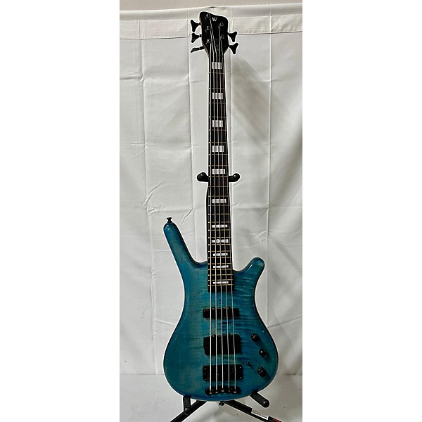 Used Warwick Used Warwick Corvette Double Buck 5 String Trans Blue Electric Bass Guitar