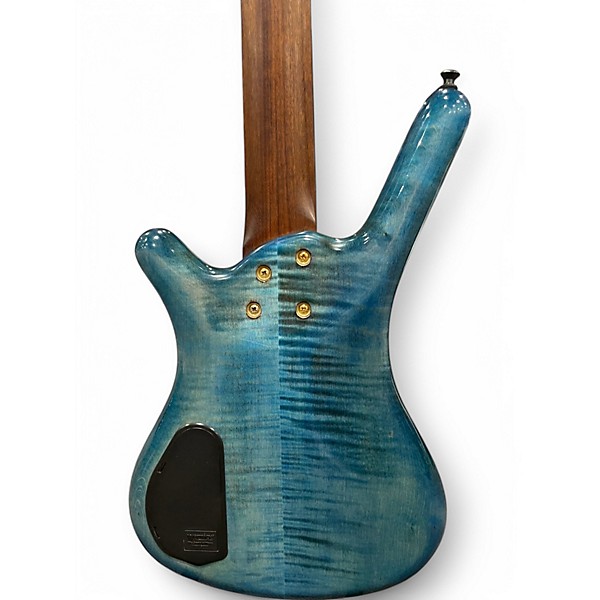 Used Warwick Corvette Double Buck 5 String Trans Blue Electric Bass Guitar