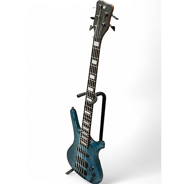 Used Warwick Corvette Double Buck 5 String Trans Blue Electric Bass Guitar