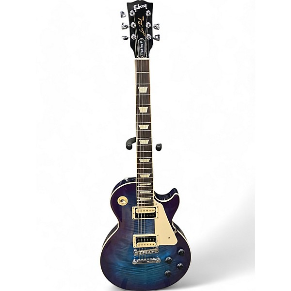 Used Gibson Les Paul Traditional Pro V Flame Top Blueberry Burst AAA Flame Solid Body Electric Guitar,Specials : American Fashion Style Bags On Sale