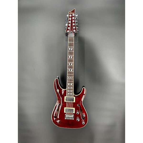 Used Schecter Guitar Research Used Schecter Guitar Research C/sh-12 Trans Red Hollow Body Electric Guitar