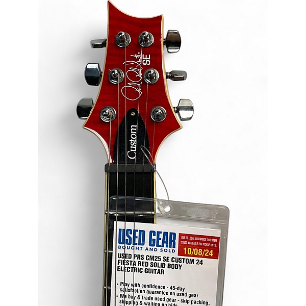 Used PRS CM25 SE Custom 24 Solid Body Electric Guitar Fiesta Red