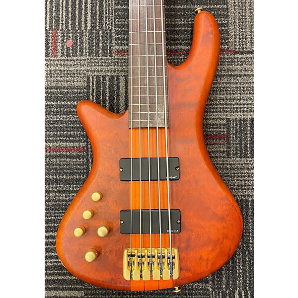 Used Schecter Guitar Research Stiletto Studio 5 String Fretless Left Handed Electric Bass Guitar