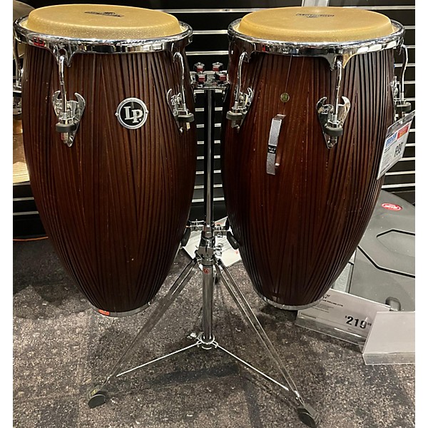 Used LP Matador Red Carved Mango Bongos