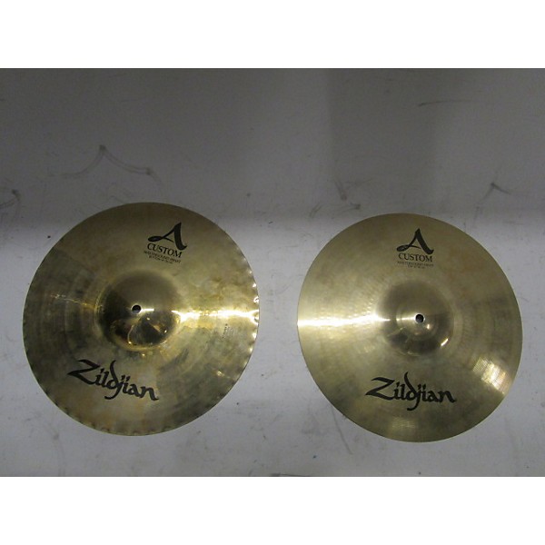 Used Zildjian 14in A Custom Mastersound Hi Hat Pair Cymbal