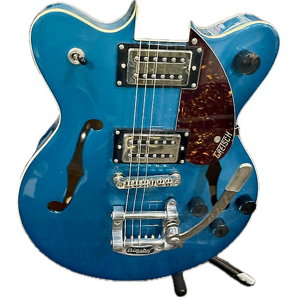 Used Gretsch Guitars Used Gretsch Guitars G2657t Blue Hollow Body Electric Guitar