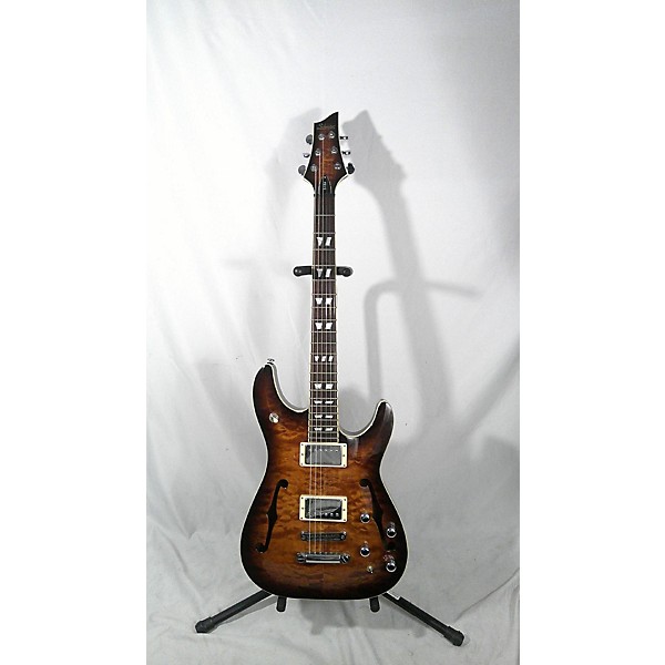 Used Schecter Guitar Research Used Schecter Guitar Research C1 E/A Brown Sunburst Hollow Body Electric Guitar