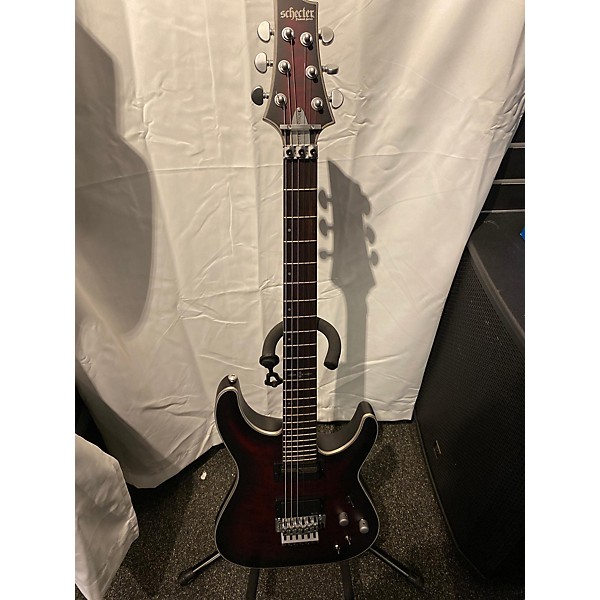 Used Schecter Guitar Research Used Schecter Guitar Research C1 Platinum FR Sustainiac Crimson Red Burst Solid Body Electri...