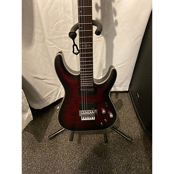 Used Schecter Guitar Research Used Schecter Guitar Research C1 Platinum FR Sustainiac Crimson Red Burst Solid Body Electri...