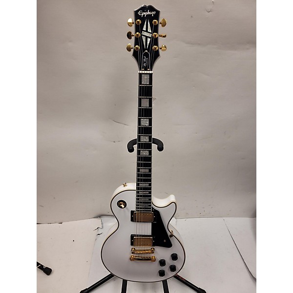 Used Epiphone Used Epiphone Les Paul Custom White Solid Body Electric Guitar