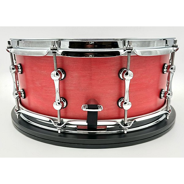 Used Kings Custom Drums Used 2024 Kings Custom Drums 6X14 Red Sparkle Maple Snare Drum Silve Gold Sparkle W/ Red Stain