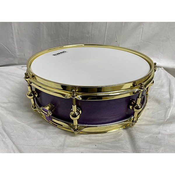 Used Kings Custom Drums Used 2024 Kings Custom Drums 5X14 Mardi Gras Maple Snare Drum Purple Stain Silver Sparkle