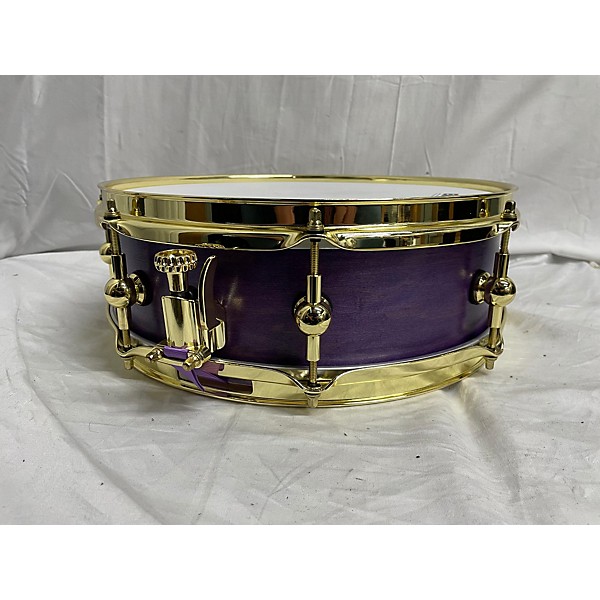 Used Kings Custom Drums Used 2024 Kings Custom Drums 5X14 Mardi Gras Maple Snare Drum Purple Stain Silver Sparkle