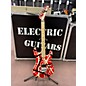 Used Evh Used EVH Striped Series 5150 Red With Black And White Stripes Solid Body Electric Guitar thumbnail