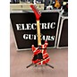 Used Evh Used EVH Striped Series 5150 Red With Black And White Stripes Solid Body Electric Guitar