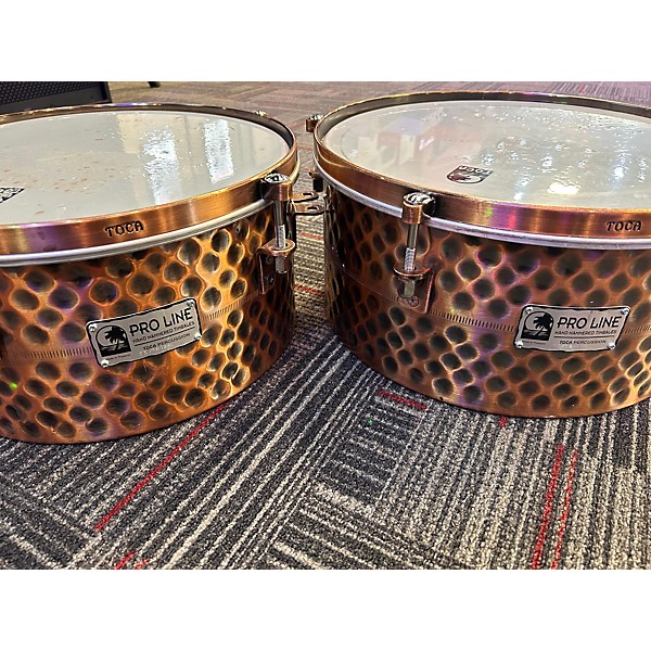 Used Toca PROLINE HAMMAERED BRASS Timbales