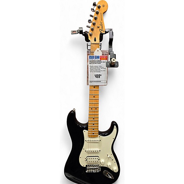 Used Fender Standard Stratocaster HSS Black Solid Body Electric Guitar