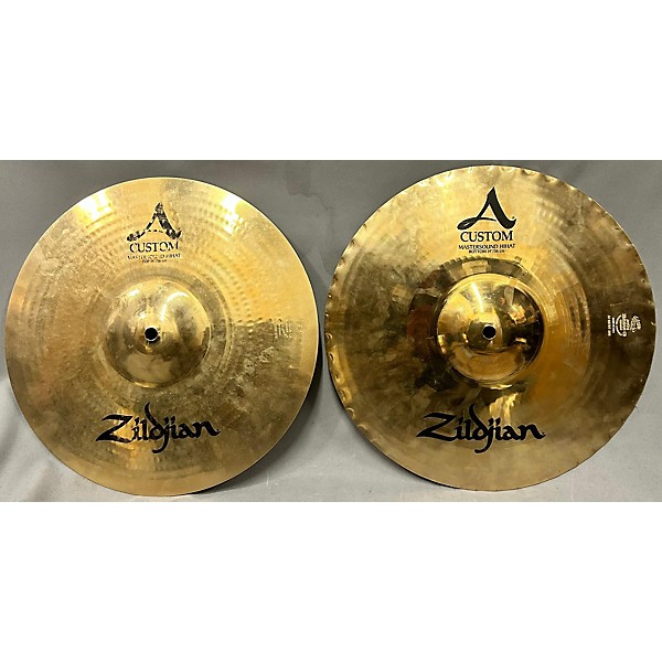 Used Zildjian 14in A Custom Mastersound Hi Hat Pair Cymbal