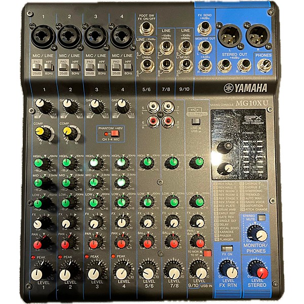 Used Yamaha Used Yamaha MG10XU 10 Channel Mixer With Effects Unpowered Mixer