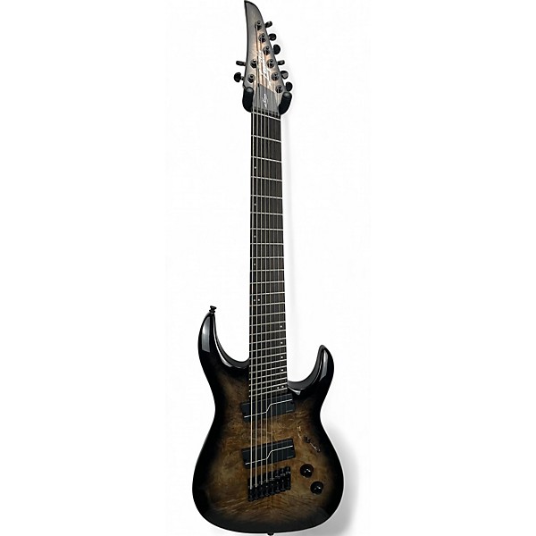 Used Legator Ninja Multi Scale 8 String, Upgraded Pickups Charcoal Burl Solid Body Electric Guitar