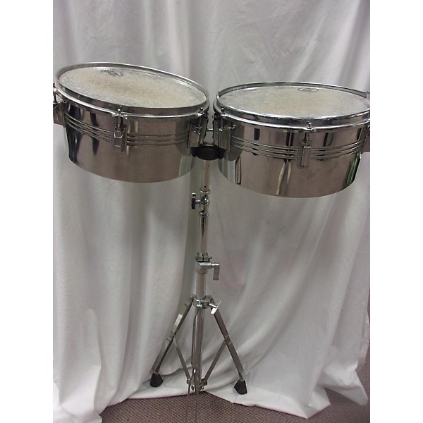 Used Used Space Percussion Timbales W/ Gretsch Techware Concert Tom Stand Timbales