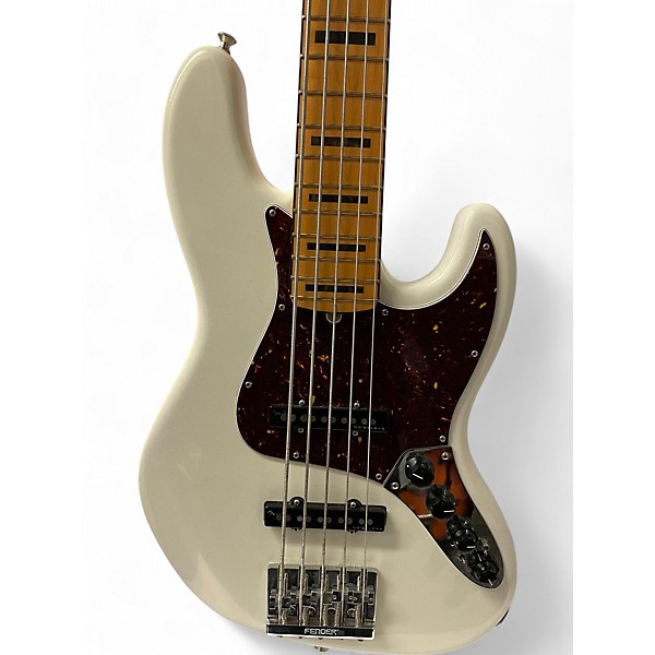 Used Fender 2022 American Ultra Jazz Bass V Electric Bass Guitar Pearl