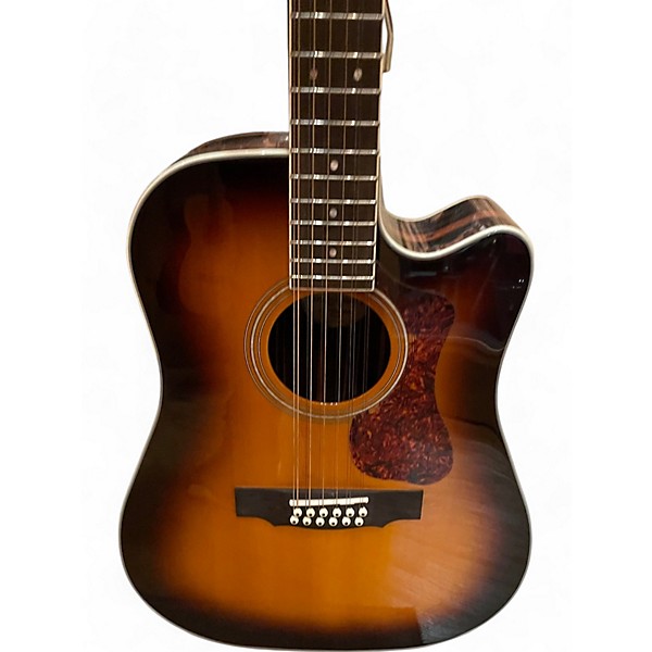Used 2020s Guild D-2612CE DELUXE Antique Burst 12 String Acoustic Electric Guitar