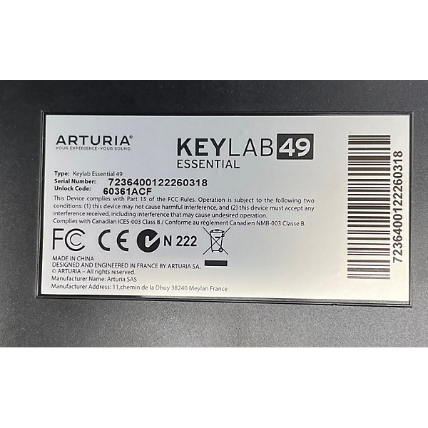 Used Arturia Keylab Essential 49 MIDI Controller