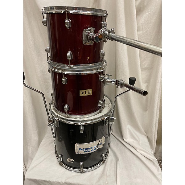 Used Used VLH 4 piece Drumset Red And Black Drum Kit