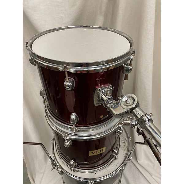 Used Used VLH 4 piece Drumset Red And Black Drum Kit