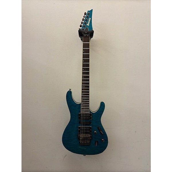 Used Ibanez Used Ibanez Prestige 6570Q Surreal Blue Burst Gloss Solid Body Electric Guitar