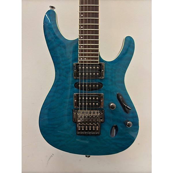 Used Ibanez Used Ibanez Prestige 6570Q Surreal Blue Burst Gloss Solid Body Electric Guitar